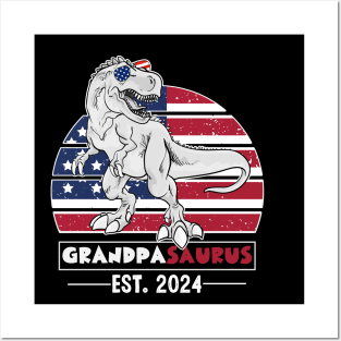 PROMOTED TO GRANDPASAURUS BABY ANNOUNCEMENT 2024 Posters and Art